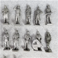 THE AMERICAN MILITARY SCULPTURE COLLECTION Fine Pewter 2-1/2 inch Statues (Franklin Mint, 1977)