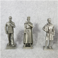KINGS & QUEENS OF ENGLAND Fine Pewter 2-1/2 inch Statues (Franklin Mint, 1978)