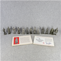 KINGS & QUEENS OF ENGLAND Fine Pewter 2-1/2 inch Statues (Franklin Mint, 1978)