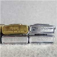 CIGAR STORE INDIAN Chrome & Brass Lighter Display Set of 8 (Zippo, 1995 & 1996)  