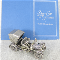 1904 MERCEDES SIMPLEX World-Famous Sterling Silver Vintage Car Replica (Franklin Mint, Silver Car Miniatures Collection, 1977)