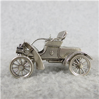 1904 CURVED DASH OLDSMOBILE World-Famous Sterling Silver Vintage Car Replica (Franklin Mint, Silver Car Miniatures Collection, 1977)