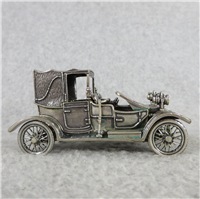 1908 LANCHESTER World-Famous Sterling Silver Vintage Car Replica (Franklin Mint, Silver Car Miniatures Collection, 1977)