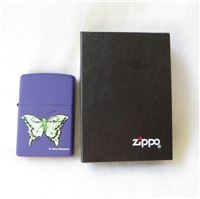 BUTTERFLY (AMY DIAMOND) Purple Matte Finish Over Brass Lighter (Zippo, 2006)  