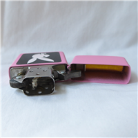 PLAYBOY RABBIT BLACK & WHITE Pink Matte Finish Over Brass Lighter (Zippo, 2005)  
