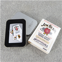 JIM BEAM PLAYING CARDS Satin Chrome Lighter (Zippo, 20755, 2005)  