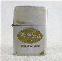 MARBLE STEEL CO. (Houston, TX) Advertising Chrome Over Brass Lighter (Zippo,1950)  