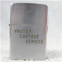 VAUTER CARTAGE SERVICE Transport Co. Advertising Brushed Chrome Lighter (Zippo, 1959)  