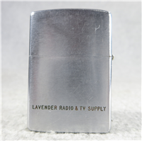 RCA (Lavender Radio & TV Supply) Advertising Brushed Chrome Lighter (Zippo, 1959)  