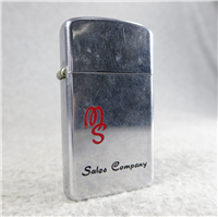 MS SALES COMPANY (M & S Manufacturing) Advertising Chrome Slim Lighter (Zippo, 1965)  