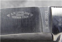 GERBER LOVELESS Limited Edition Checkered Canvas Micarta Dropped Hunter Knife