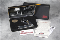 2008 CASE XX Johnny Cash Limited Edition 6254 SS Jigged Black Bone Trapper Knife