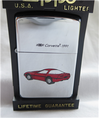 1991 CORVETTE Polished Chrome Lighter (Zippo, 1995)  