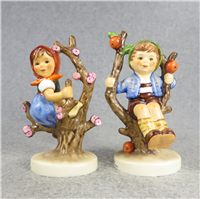 APPLE TREE BOY & GIRL 4 inch Matching Figurines (Hummel 142 3/0 & 141 3/0, TMK 7)