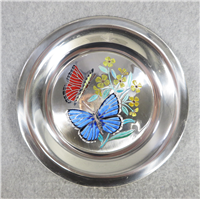 Butterflies of the World EUROPE Limoges Enamel on Sterling Silver 8 inch Plate (Franklin Mint, 1978)