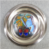 Butterflies of the World SOUTH AMERICA Limoges Enamel on Sterling Silver 8 inch Plate (Franklin Mint, 1977)