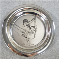 Children Of Mankind 'Indian Child in a Hammock' by Joe Rosenthal Limited Edition Sterling Silver Mother's Day Plate (Wellings Mint, 1972)