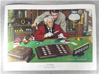 Norman Rockwell "THE COLLECTOR" Print on Canvas (Franklin Mint, 1973)