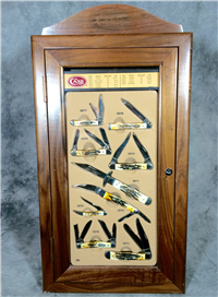 2002 CASE XX Oak Tabletop Dealer Display Complete with 9 Stag Knives