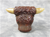 Vintage Hand-Carved Bull Head Estate Smoking Pipe (Bruyere)