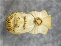 Vintage Hand Carved Meerschaum Figural Turban Head Bent Estate Pipe