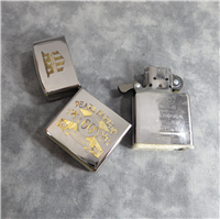 Limited Edition PEARL HARBOR 65TH ANNIVERSARY Silver Plate w/ 24K Gold Inlay Lighter (Zippo, 2000)  