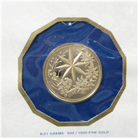 First Day of Issue BELIZE $100 'Star of Christmas' Gold Proof Coin (Franklin Mint, 1979)