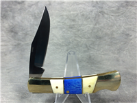 FROST Masonic MAS-100WBW White & Blue Bone Lockback Barracuda Knife