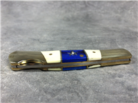 FROST Masonic MAS-100WBW White & Blue Bone Lockback Barracuda Knife