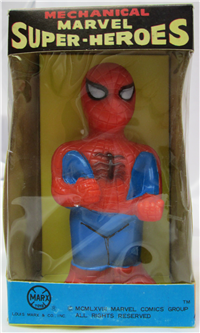 MECANICAL MARVEL SUPER-HEROES Spider-Man Wind Up Toy (Marx, 1968) 