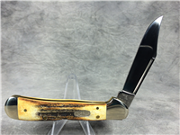 1997 CASE XX USA 51549L SS Stag Copperlock Pocket Knife with Sheath & Buckle