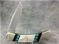 CAMILLUS Heritage 886 Eagle Mother of Pearl With Black/Teal Inlay Folding Lockback Knife