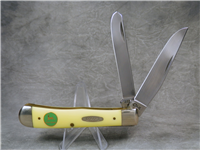 1998 JOHN DEERE CASE XX USA 3254 SS Yellow Trapper Pocket Knife