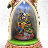MICKEY TREE TRIMMING PARTY 10-1/4 inch Disney Figural Music Box with Light (Jim Shore, Enesco, 4011037, 2007)