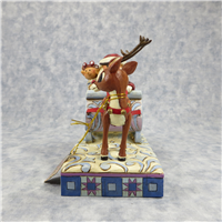 RUDOLPH 5-3/4 inch Rudolph The Red-Nosed Reindeer Deluxe Musical Figurine (Jim Shore, Enesco, 4009803, 2008)