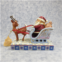 RUDOLPH 5-3/4 inch Rudolph The Red-Nosed Reindeer Deluxe Musical Figurine (Jim Shore, Enesco, 4009803, 2008)