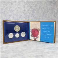 600th Anniversary of the Vienna University 4 Coin Proof Set (Austria, 1965)
