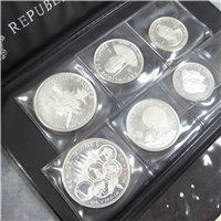 1969 Republic of Guinea 10th Anniversary of Independence 7 Coin Pure Silver Proof Set