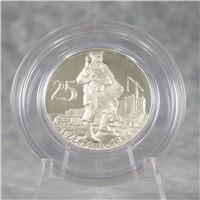 CZECHOSLOVAKIA 25 Korun 10th Anniversary/Slovak Uprising Silver Proof Coin (1955)