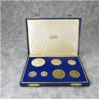 SOUTH AFRICA 7 Coin Silver Proof Set (South African Mint, 1964)
