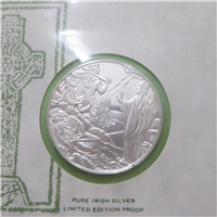 St. Patrick's Day Irish Silver Medal and First Day Cover  (Franklin Mint, 1973)
