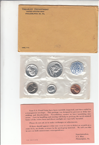 1963 US Mint Proof Set in Envelope (5 coins)
