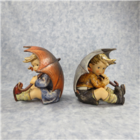 UMBRELLA BOY & GIRL 8 inch Figurine Set (Hummel 152/II A&B, TMK 6)