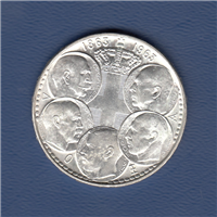 GREECE 100th Anniversary of the Five Greek Kings 30 Drachmai Uncirculated Silver Coin (1863-1963)