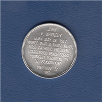 The Presidential Treasury JOHN KENNEDY Commemorative Silver Medal  (Franklin Mint, 1970)