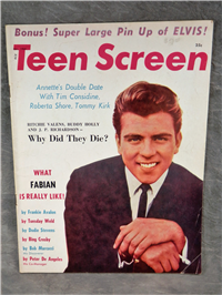 Vintage TEEN SCREEN Magazine  Fabian  Elvis  Annette Funicello  (October 1960)