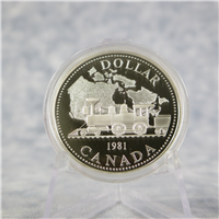 CANADA Trans-Canada Railway $1 Dollar Silver Proof Coin (RCM, 1981)