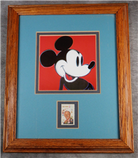 Framed MICKEY MOUSE Lithograph & WALT DISNEY 6 Cent Stamp (Disney)