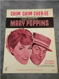Vintage MARY POPPINS "Chim Chim Cher-ee" Sheet Music (Disney, 1963)