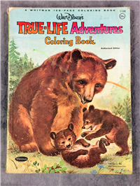 Vintage TRUE-LIFE ADVENTURES 128-Page Coloring Book (Disney, Whitman, 1964)
